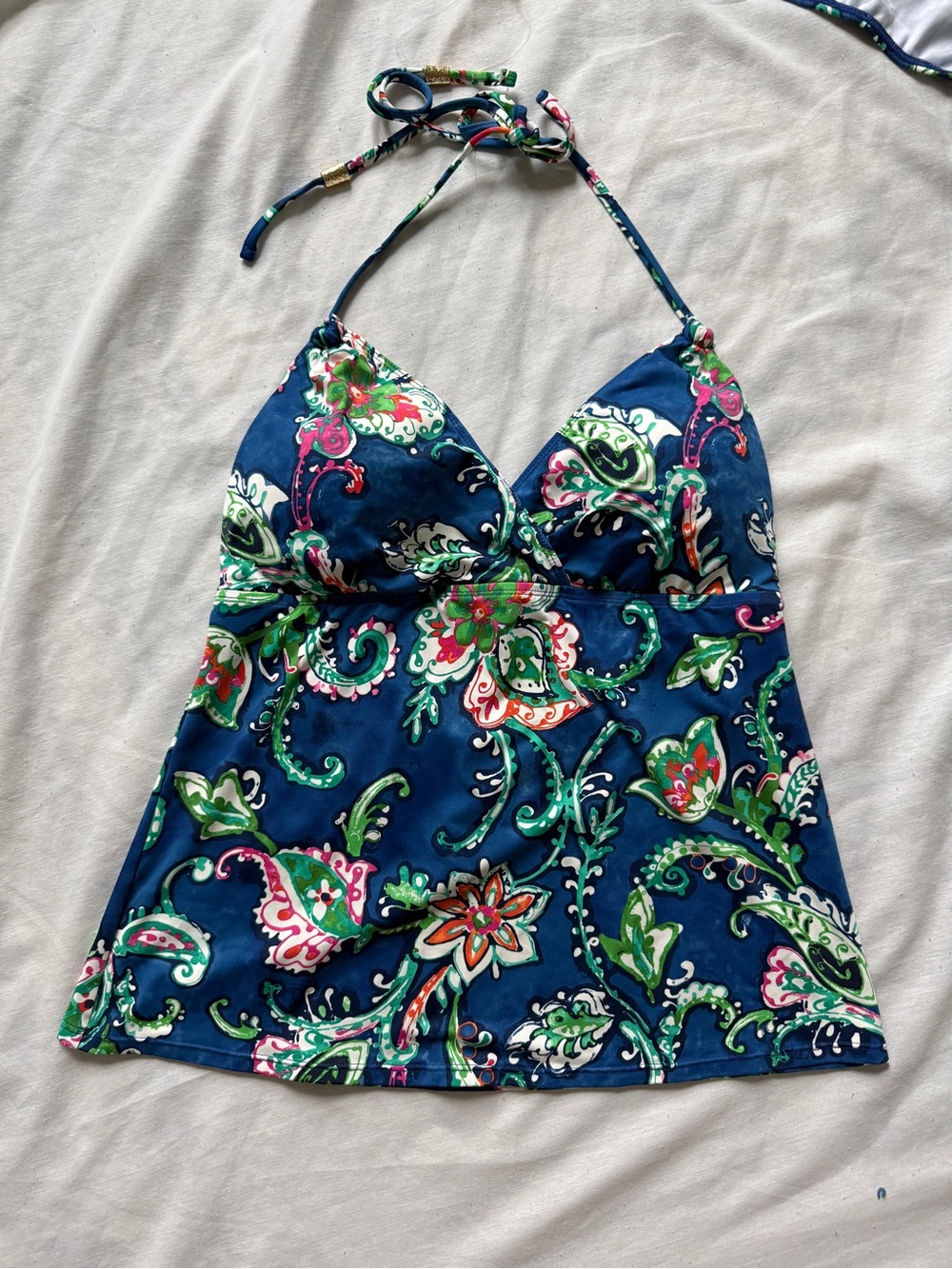 Lauren Ralph Lauren Paisley Halter Tankini Top Size 12 NWOT